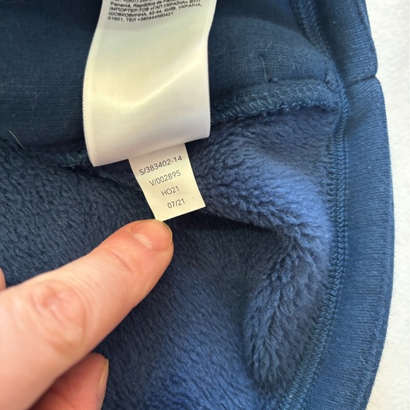 Athleta Pullover Dark Blue Cozy Karma Asymmetrical Zip Fleece Sweatshirt Size M - Picture 9 of 13